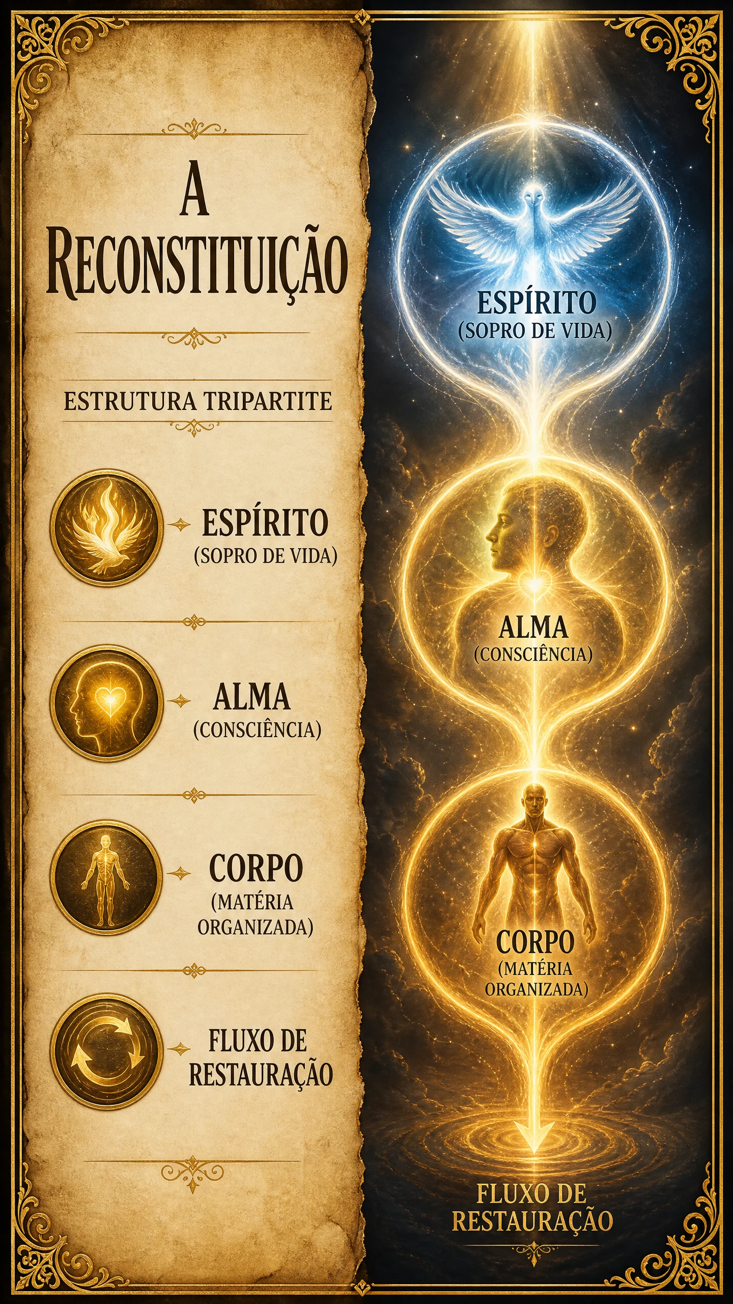 A Reconstituição: estrutura tripartite